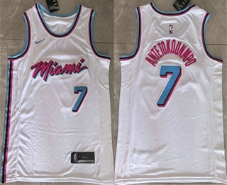 Men's Miami Heat #7 Giannis Antetokounmpo White 2025 City Edition Stitched Jersey