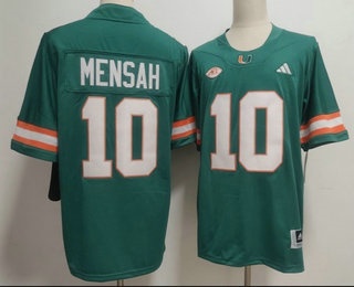 Men's Miami Hurricanes #10 Darien Mensah Green FUSE College Football Jersey