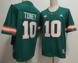 Men's Miami Hurricanes #10 Malachi Toney Green College Football Jersey