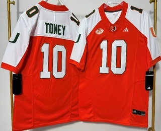 Men's Miami Hurricanes #10 Malachi Toney Orange Alternate FUSE College Football Jersey