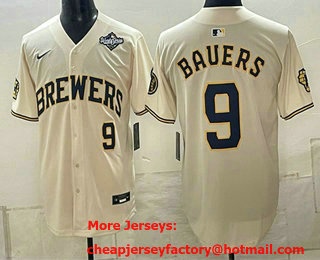 Men's Milwaukee Brewers #9 Bob Uecker Cream 2026 World Series Limited Stitched Jersey