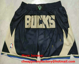 Men's Milwaukee Bucks Black Statement Icon Just Don Shorts