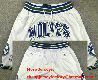 Men's Minnesota Timberwolves White Classic Just Don Shorts