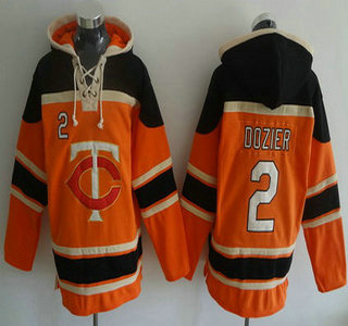 Men's Minnesota Twins #2 Brian Dozier Orange MLB Baseball Hoodie