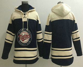 Men's Minnesota Twins Blank Navy Blue Baseball MLB Hoodie