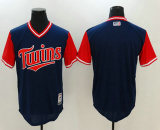 Men's Minnesota Twins Navy 2017 Little League World Series Players Weekend Stitched Nickname Team Jersey