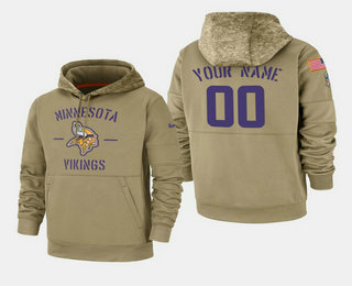 Men's Minnesota Vikings Custom 2019 Salute to Service Sideline Therma Pullover Hoodie