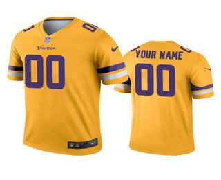 Men's Minnesota Vikings Custom Gold Inverted Legend Jersey