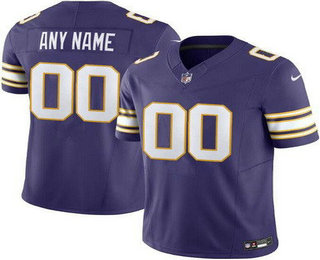 Men's Minnesota Vikings Customized Limited Purple Classic FUSE Vapor Jersey