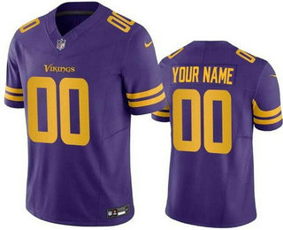 Men's Minnesota Vikings Customized Limited Purple Throwback FUSE Vapor Jersey