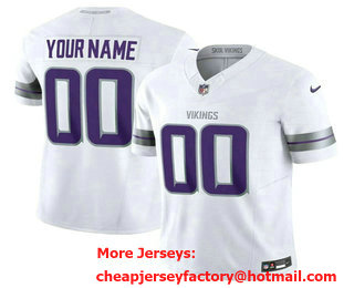 Men's Minnesota Vikings Customized White FUSE Winter Warrior Limited Stitched Football Jersey