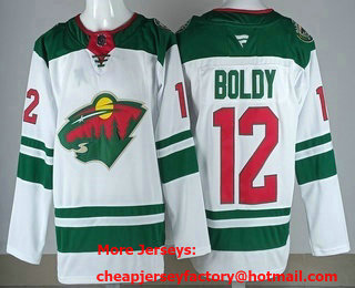 Men's Minnesota Wild #12 Matthew Boldy White 2025 Authentic Jersey