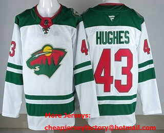 Men's Minnesota Wild #43 Quinn Hughes White 2025 Authentic Jersey