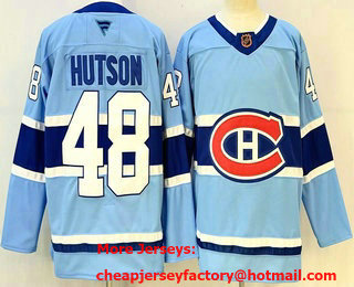 Men's Montreal Canadiens #48 Lane Hutson Light Blue Authentic Jersey