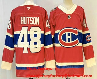 Men's Montreal Canadiens #48 Lane Hutson Red 2026 Heritage Classic Authentic Jersey