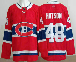Men's Montreal Canadiens #48 Lane Hutson Red 2024 Stitched Jersey