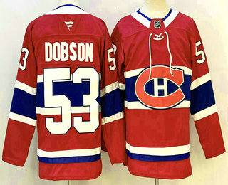 Men's Montreal Canadiens #53 Noah Dobson Red Authentic Jersey