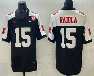 Men's Nebraska Cornhuskers #15 Dylan Raiola Black Thanksgiving FUSE College Football Jersey