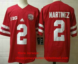 Men's Nebraska Cornhuskers #2 Adrian Martinez Red College Football Jersey