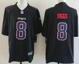 Men's New England Patriots #10 Drake Maye Limited Black Fashion Vapor Jersey