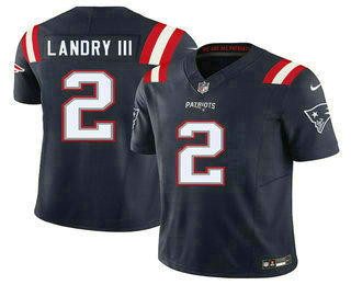 Men's New England Patriots #2 Harold Landry III Navy FUSE Vapor Limited Stitched Jersey