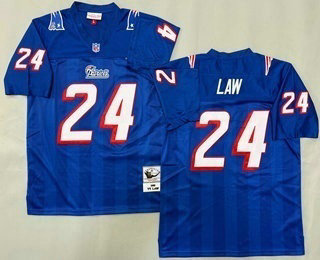 Men's New England Patriots #24 Ty Law Blue 1995 Throwback Jersey