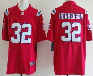 Men's New England Patriots #32 TreVeyon Henderson Limited Red Vapor Jersey