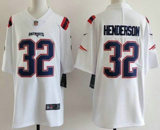 Men's New England Patriots #32 TreVeyon Henderson Limited White Vapor Jersey