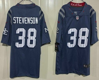 Men's New England Patriots #38 Rhamondre Stevenson Limited Gray Rivalries Vapor Jersey