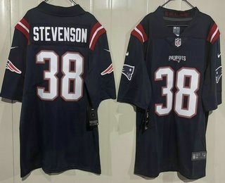 Men's New England Patriots #38 Rhamondre Stevenson Limited Navy Vapor Jersey