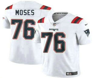 Men's New England Patriots #76 Morgan Moses White Vapor Limited Stitched Jersey