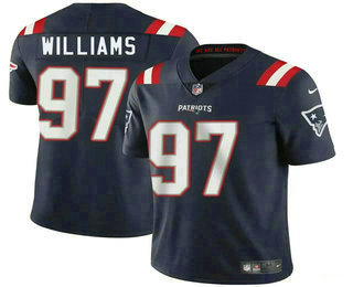 Men's New England Patriots #97 Milton Williams Navy Vapor Limited Stitched Jersey