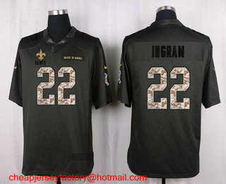 Men's New Orleans Saints #22 Mark Ingram Black Anthracite 2016 Salute To Service Stitched NFL Nike Limited Jersey