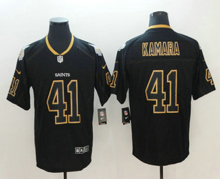 Men's New Orleans Saints #41 Alvin Kamara 2018 Black Lights Out Color Rush Stitched NFL Nike Limited Jersey