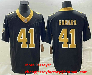 Men's New Orleans Saints #41 Alvin Kamara Black 2023 FUSE Vapor Untouchable Stitched Jersey