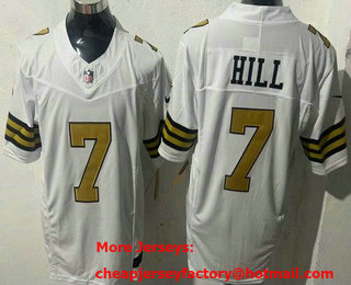 Men's New Orleans Saints #7 Taysom Hill Limited White Alternate FUSE Vapor Jersey