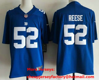 Men's New York Giants #52 Arvell Reese Limited Blue Vapor Jersey