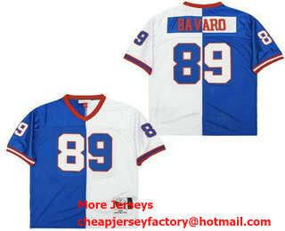 Men's New York Giants #89 Mark Bavaro Blue White Split Throwback Jersey