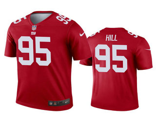 Men's New York Giants #95 B.J. Hill Red Inverted Legend Jersey