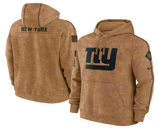 Men's New York Giants 2023 Brown Salute to Service Pullover Hoodie