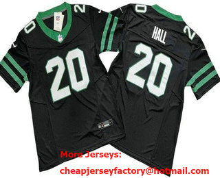 Men's New York Jets #20 Breece Hall Limited Black 2024 FUSE Vapor Jersey