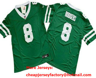 Men's New York Jets #8 Aaron Rodgers Limited Green 2024 FUSE Vapor Jersey