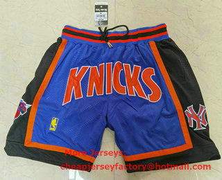 Men's New York Knicks 1996-97 Blue Just Don Shorts Swingman Shorts