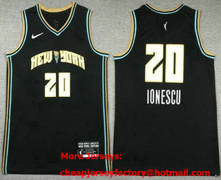 Men's New York Liberty #20 Sabrina Ionescu Black Swingman Jersey