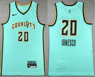 Men's New York Liberty #20 Sabrina Ionescu Aqua Swingman Jersey