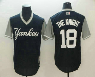 Men's New York Yankees #18 Didi Gregorius The Knight Navy 2018 LLWS Players Weekend Stitched Nickname Jersey