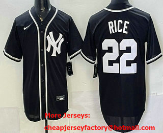 Men's New York Yankees #22 Ben Rice 2026 Black Fashion Cool Base Jersey