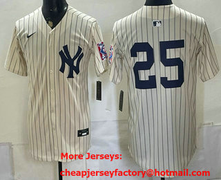 Men's New York Yankees #25 Gleyber Torres Cream 1939 Throwback Jersey