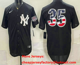 Men's New York Yankees #35 Cody Bellinger Black 2026 USA 250 Fourth of July Home Stadium Stitched Jersey
