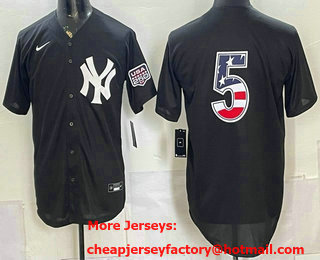 Men's New York Yankees #5 Joe DiMaggio Black 2026 USA 250 Fourth of July Home Stadium Stitched Jersey